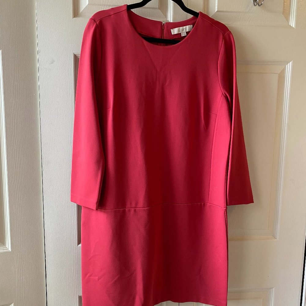 Ann Taylor LOFT Drop Waist Coral Dress Size 12